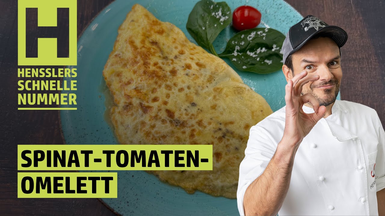 Schnelles Spinat-Tomaten-Omelett Rezept von Steffen Henssler