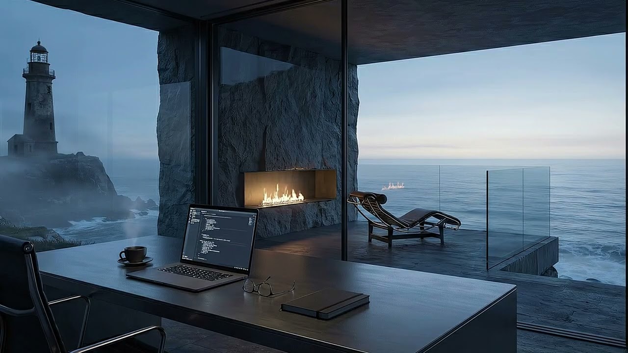 Lighthouse Ocean Workspace | 15 Min Deep Focus for Coding & Study