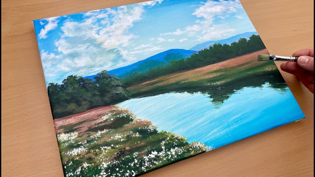 Acrylic Landscape Painting for Beginners | How to Paint Landscape |Step by Step Tutorial #23