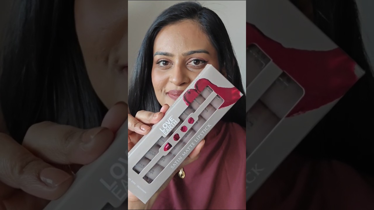 SWATCHING all the 9 Love Earth Satin Matte Mini #lipsticks  #lipstickshorts #weightlesslipstick