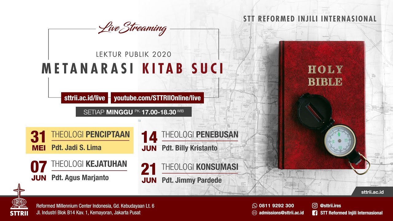 Lektur Publik STTRII - Metanarasi Kitab Suci #1: THEOLOGI PENCIPTAAN - Pdt. Jadi S. Lima