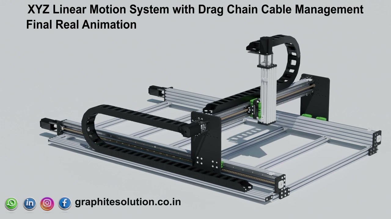 “XYZ Linear Motion System with Drag Chain Cable Management”