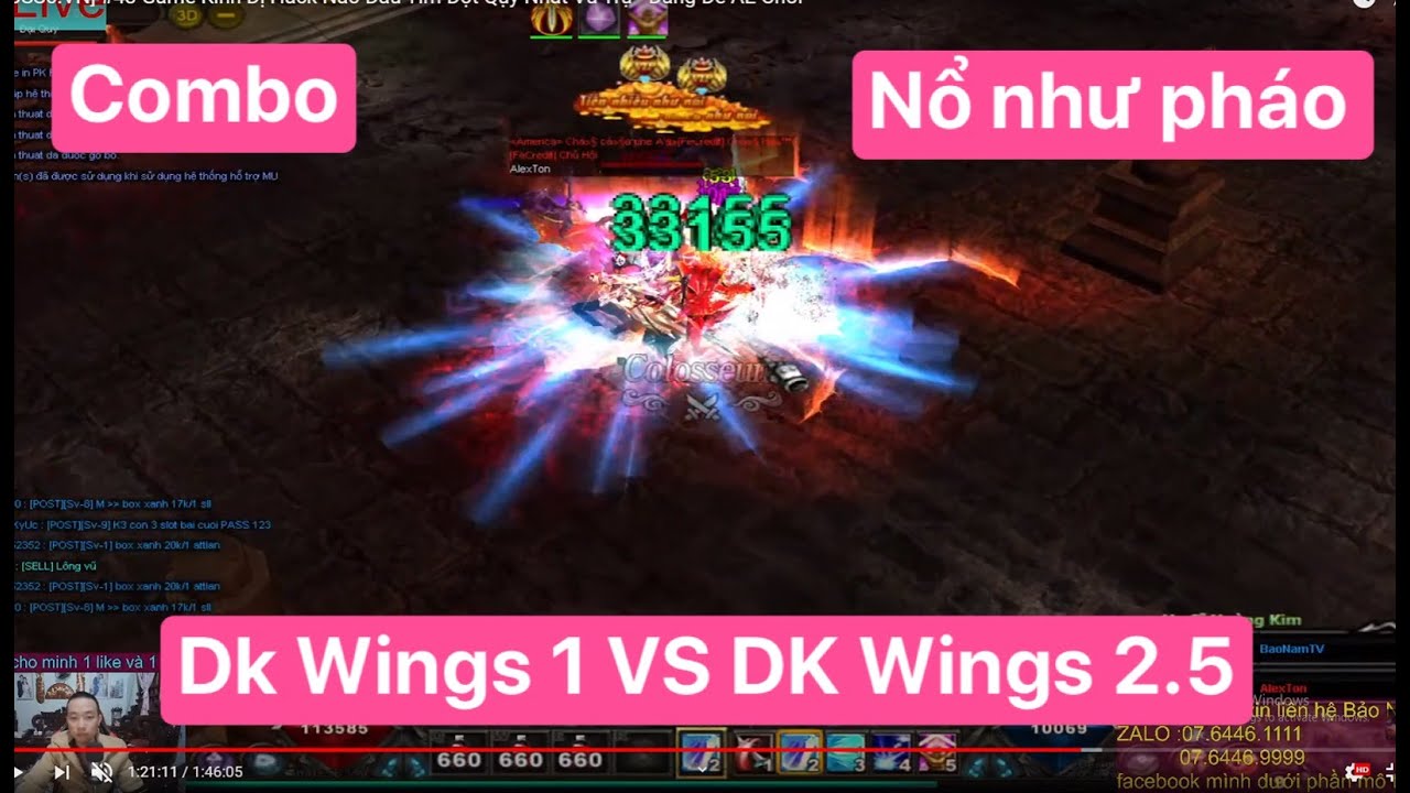 Dk C&ugrave;i BaoNamTV VS Dk Wings 2.5 Alexton  ( BaoNamTV  Auto Combo + Bơm HP )