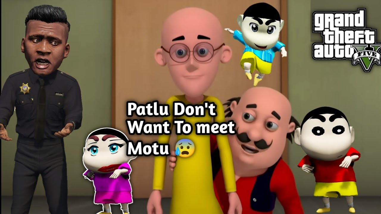 GTA 5: Patlu Don't Want Come Los Santos 😰Shinchan Motu Crying 😭 Police Security ||PS Gamester||