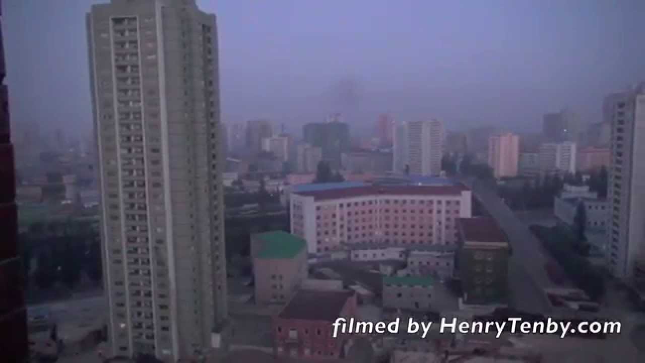 Pyongyang North Korea at 0600am with spooky music