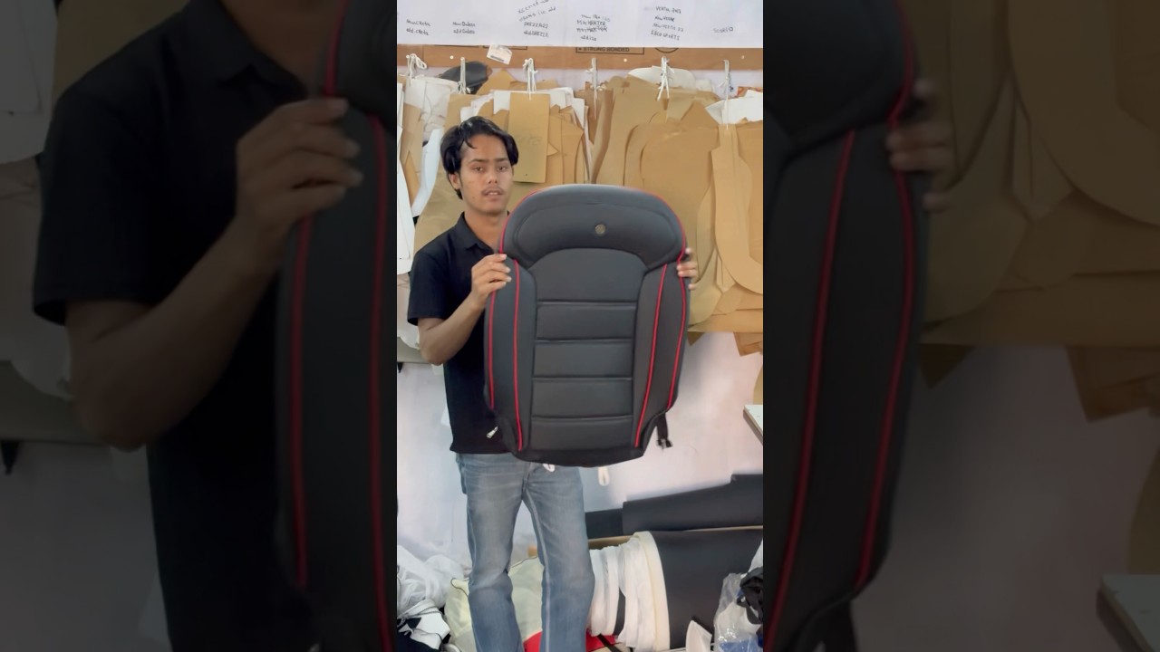 Car seat cover logo install #creta #seatlovers #reels #shortvideo