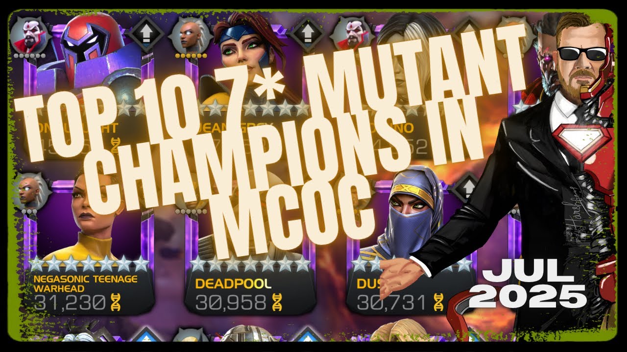 ТОП-10 чемпионов-мутантов в MCOC! Видео 7 рейтинговой серии MCOC за июль 2025 года!