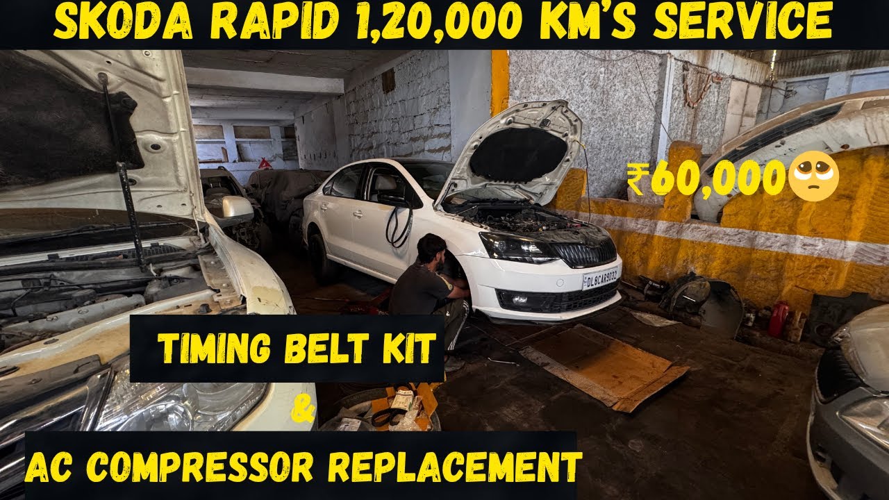 SKODA RAPID DIESEL (2015-21) TIMING BELT & AC COMPRESSOR REPLACEMENT | Aditya Choudhary