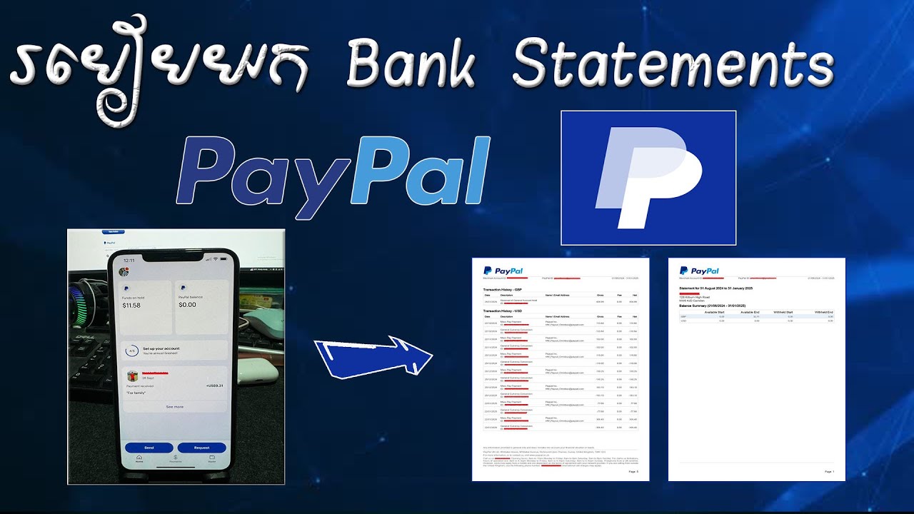 របៀបយក​ Bank Statements PayPal-Phanith MMO