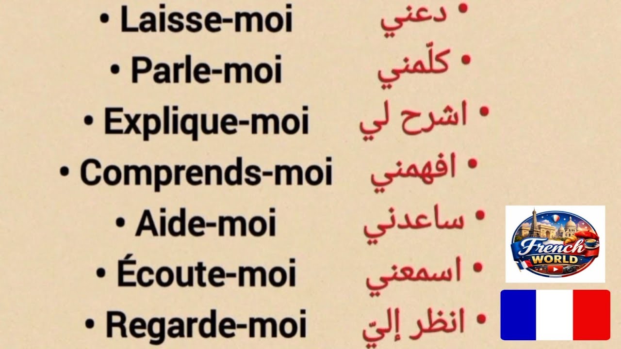 أهم الكلمات باللغة الفرنسية 🇨🇵 للمبتدئين, احترف اللغة الفرنسية.