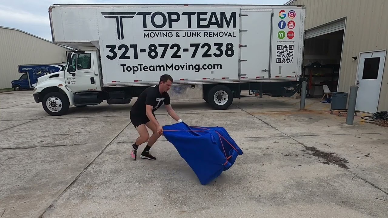 How to pad wrap a chair with bands (local) | Top Team Moving | FLORIDA MOVERS