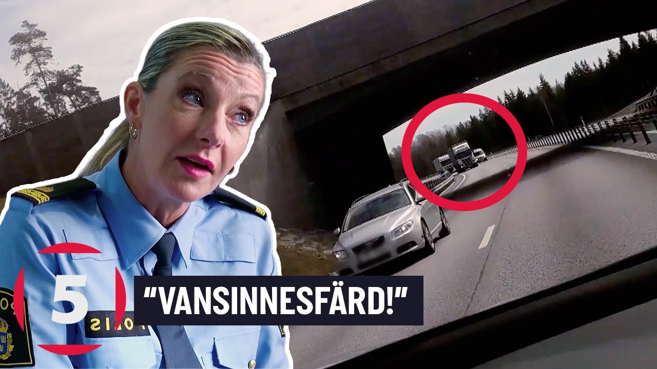 Fångat på polisens kamera | Beväpnade galningar kör mot mötande trafik! | Kanal 5 Sverige