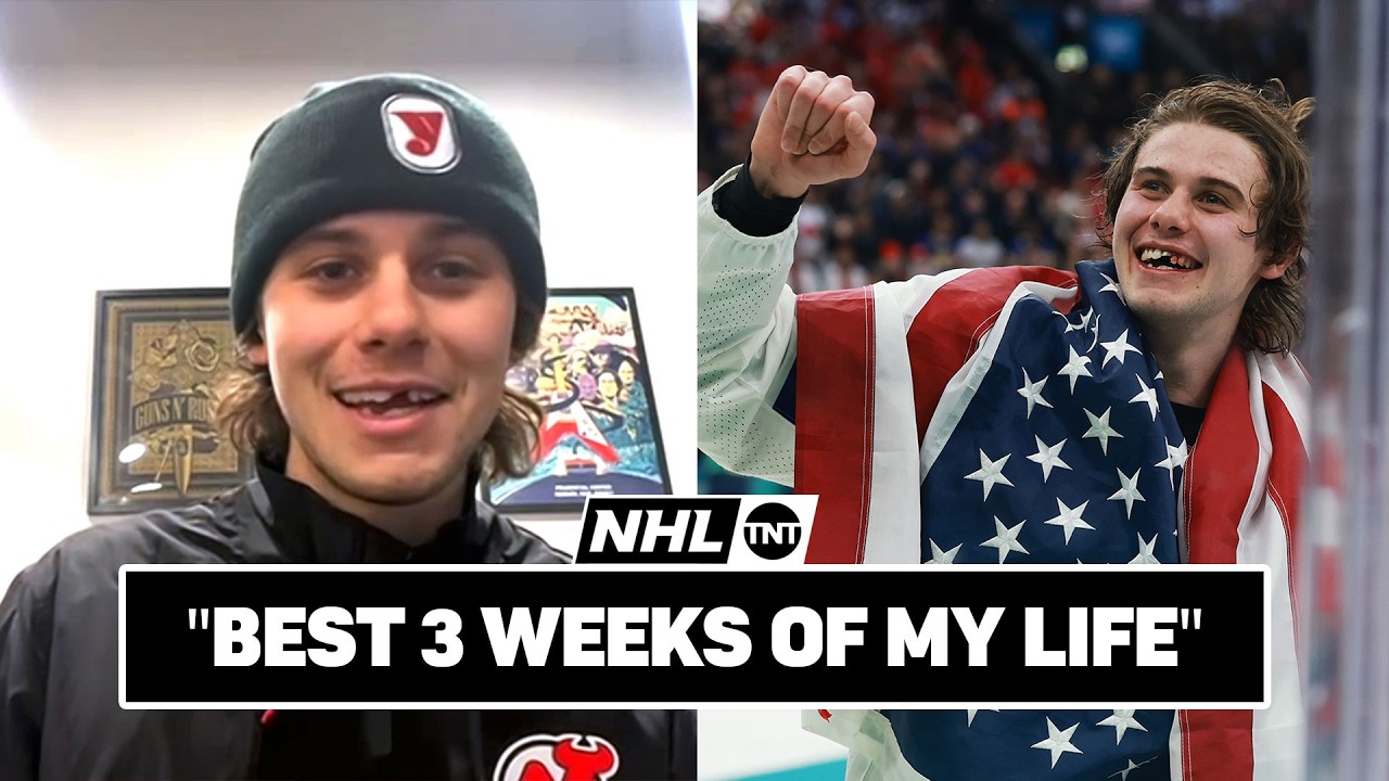Jack Hughes Joins NHL on TNT to Talk About His Golden Goal for Team USA 🥇🇺🇸
