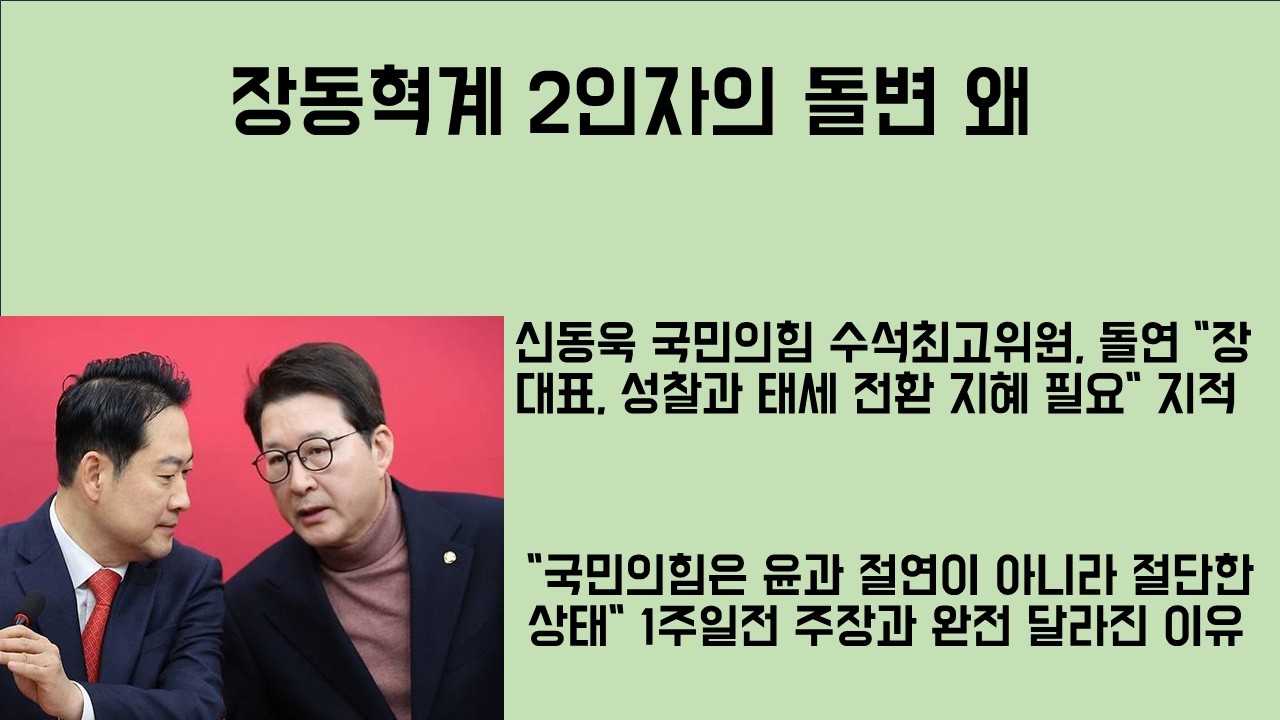 [최병묵의 팩트] 장동혁계 2인자의 돌변 왜