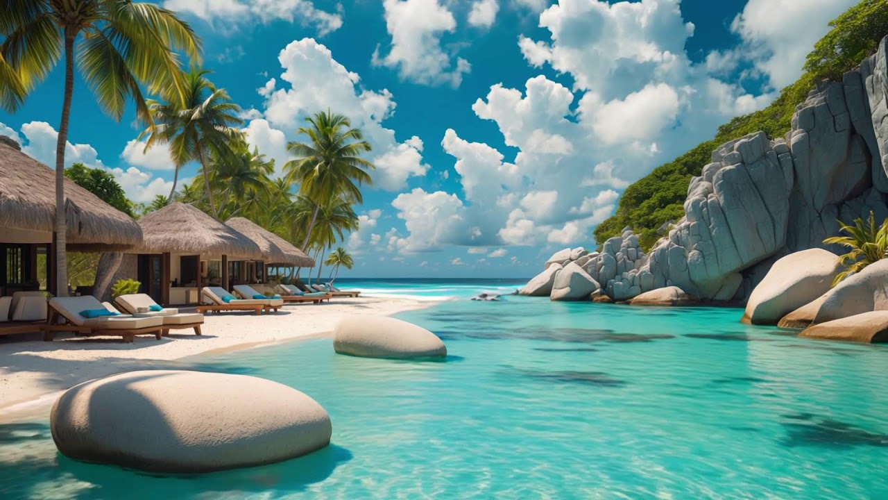 Relaxing Bossa Nova Jazz Piano 🌊 Coastal Caf&eacute; Drift for Clear Focus, Soft Waves & Night Calm ✨