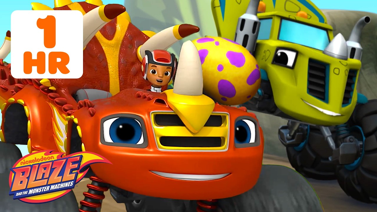 Dino Blaze Teams Up with Dino Truck Zeg! 🦖 | 1 Hour | Blaze and the Monster Machines