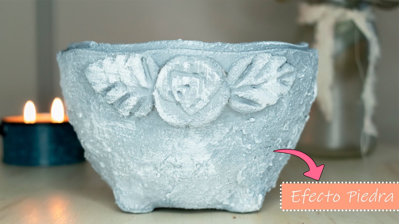 EFECTO PIEDRA paso a paso || FÁCIL Y RÁPIDO||MANUALIDADES CON RECICLAJE
