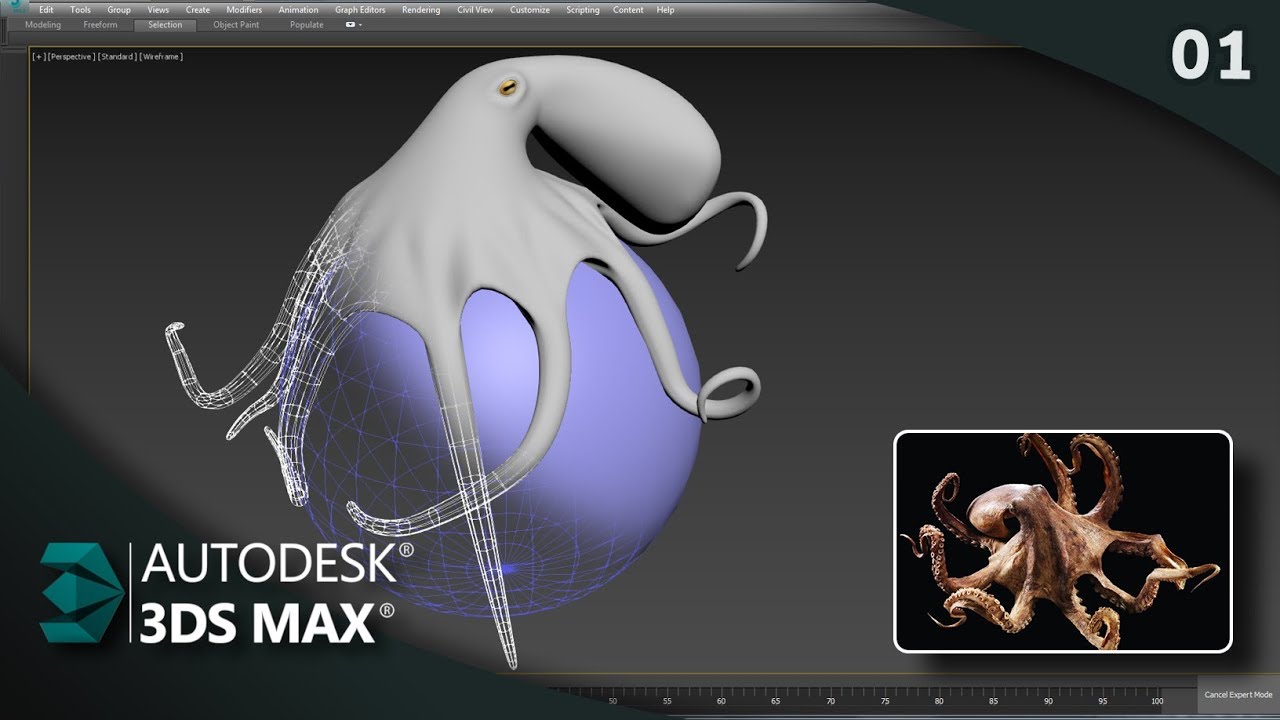 Como Modelar Polvo no 3ds Max (Octopus Modelling) - Parte 01