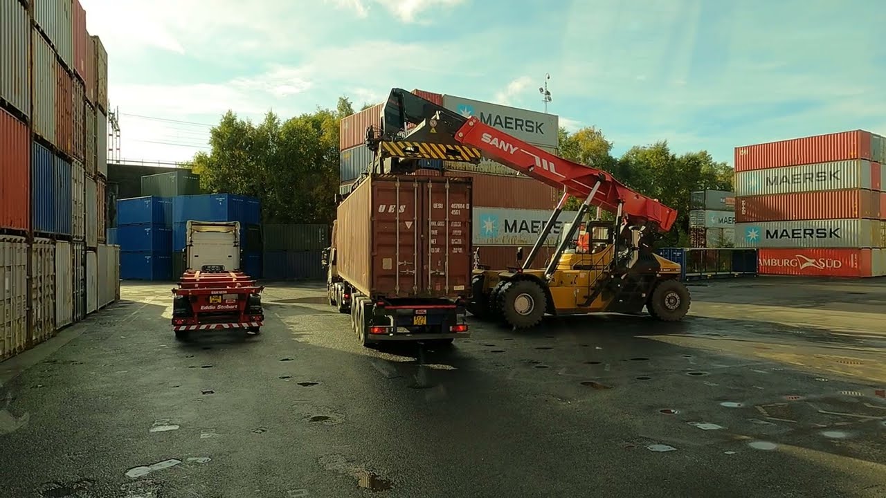 HGV driver container truck