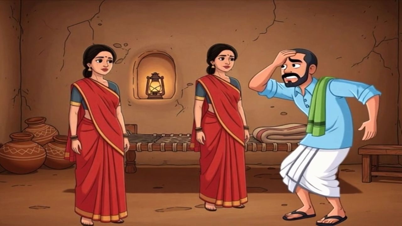 दो हमशक्ल बीवियों का श्राप और परेशानी | Hindi Story | Hindi Kahaniya | Cartoon Moral Kahani