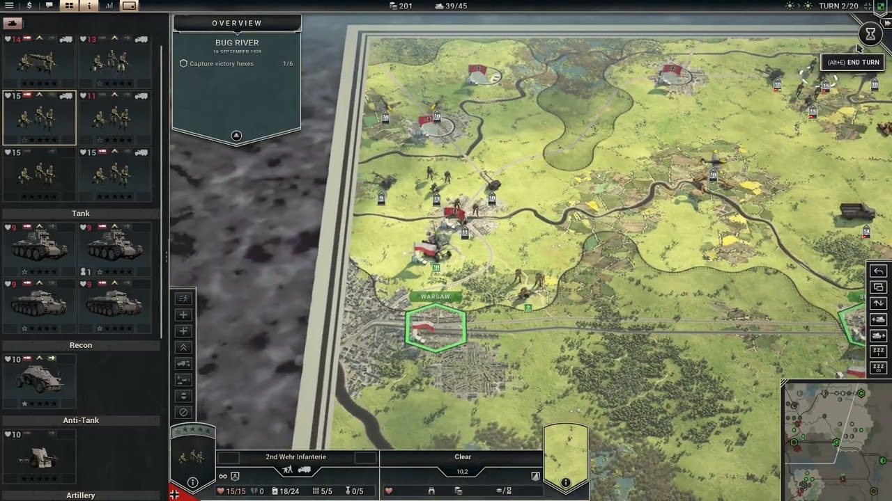 Panzer Corps 2 German Campaign test 2. Field Marshall Difficulty. Bug River