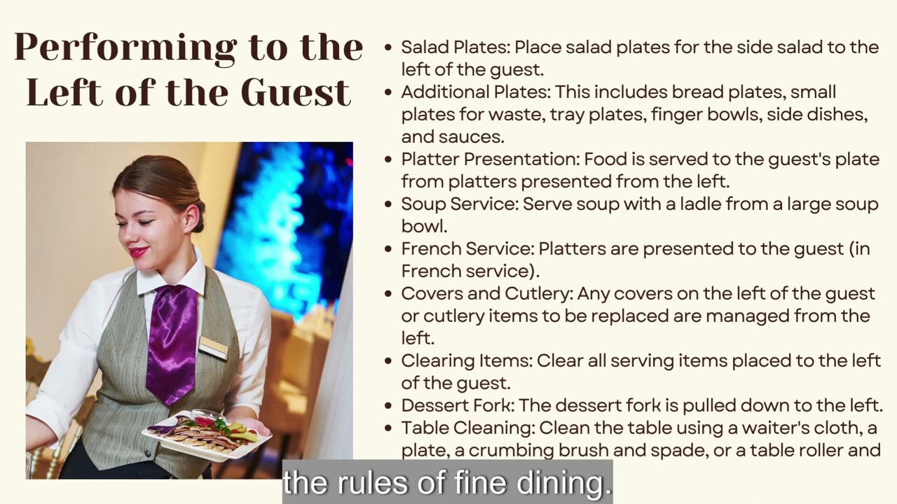 fine Dining Course. Lesson 34: Core Rules in Fine Dining Service. Waiter Training Video
