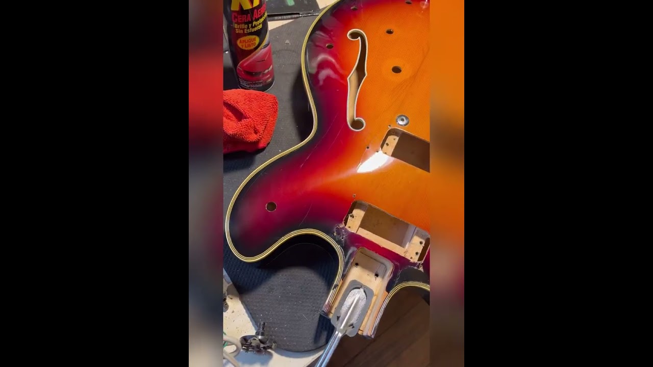 Restauración de Guitarra Welson 335 de los 60s Golden Arrow Hollowbody