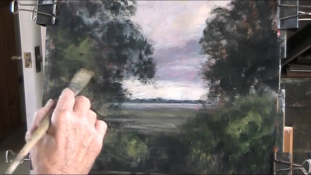 Bosham Church from Chidham, W  Sussex  A study in acrylic