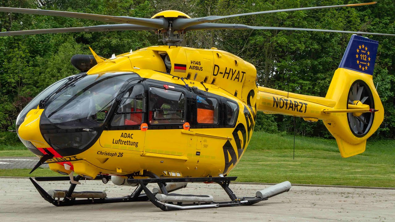 ADAC Luftrettung | Take Off Christoph 26 zum Windentraining| H145 | D-HYAT