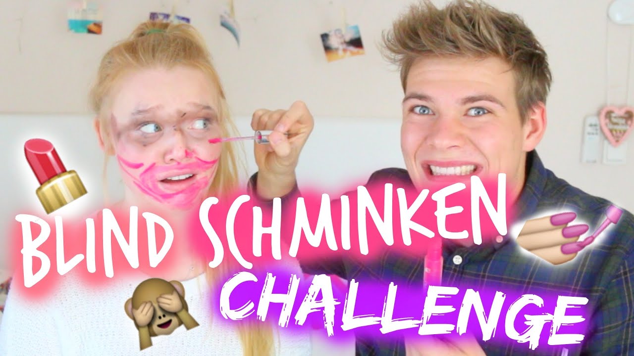 BLIND SCHMINKEN CHALLENGE | ER schminkt MICH blind! mit Joeys Jungle | Meggyxoxo