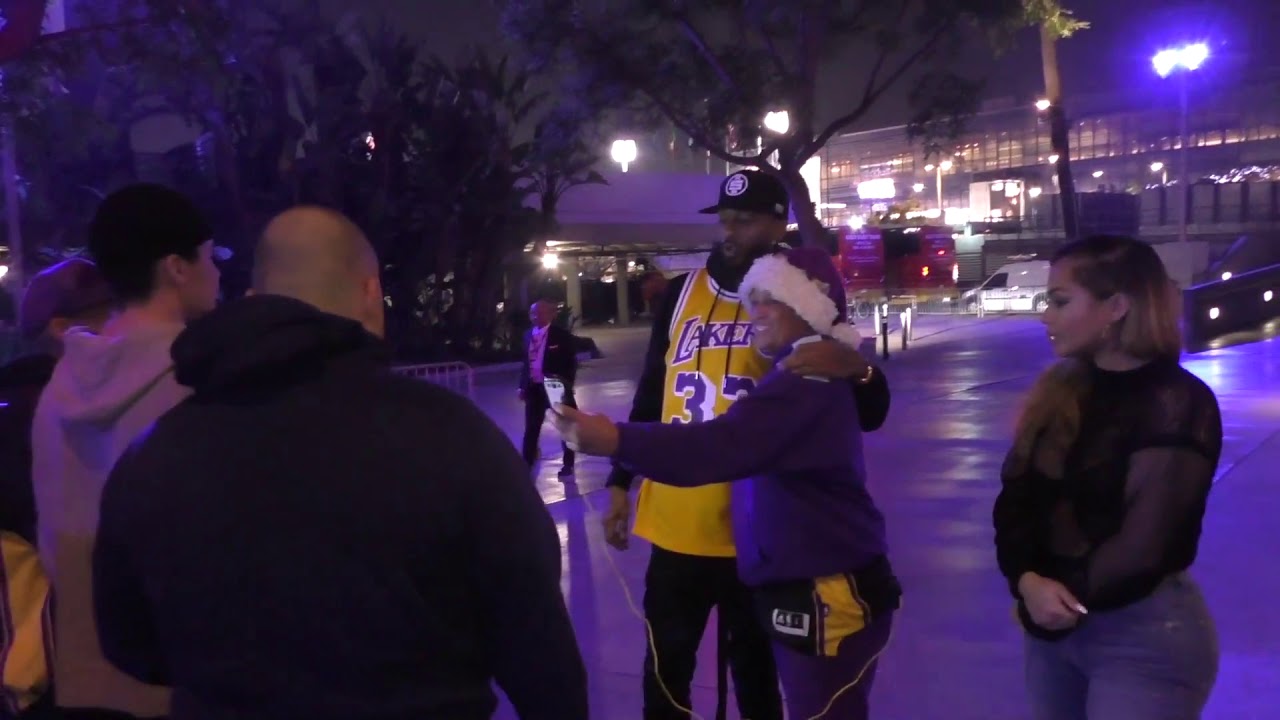 Nipsey Hussle outside Lakers christmas day game at Staples Center in Los Angeles
