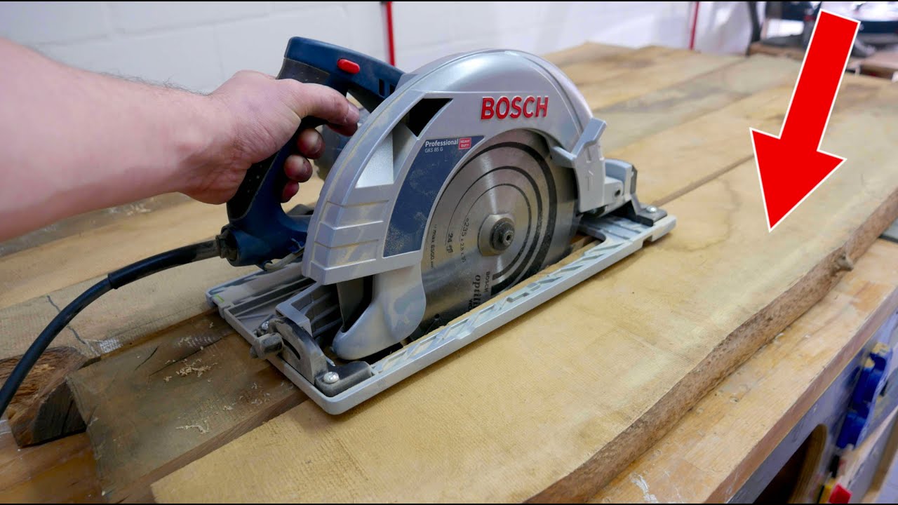 MASSIVHOLZ mit der HANDKREISSÄGE zusägen 👉🏻  Designer Tisch selber bauen Teil 1