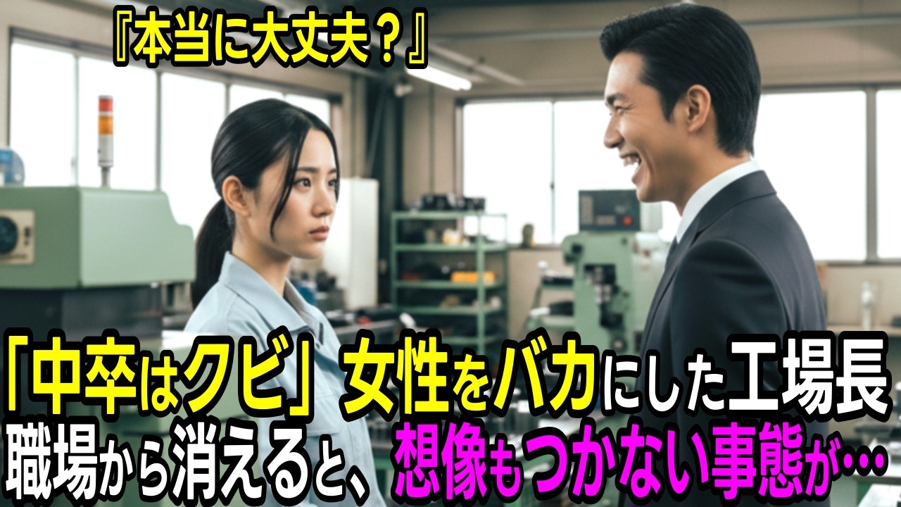 中卒はクビ。女性の正体を知らない新エリート工場長。「わかりました」想像もつかない結果に…