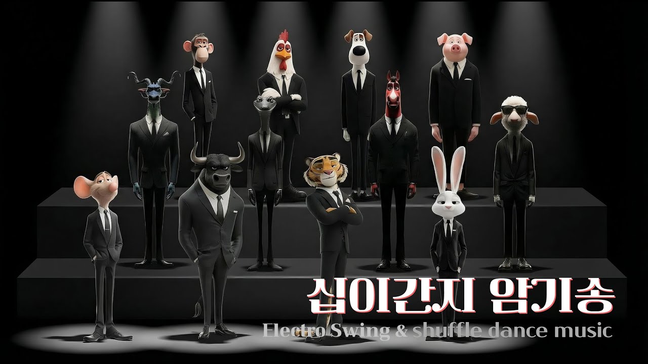 [ai M/V] 🎶십이간지(동물띠 순서) 암기송🐯🫏 #shuffle   #셔플댄스   #십이간지 #electroswing