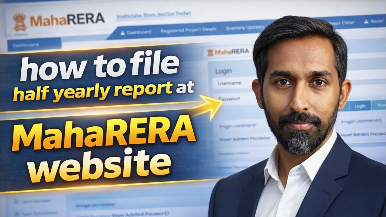 Learn how to file HALF YEARLY REPORT filing at MahaRERA website | step by step process.