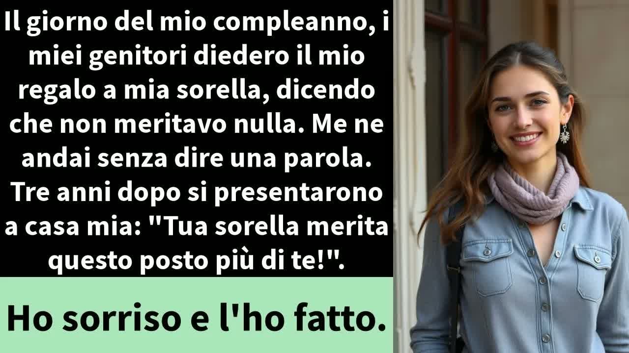 Il giorno del mio compleanno, i miei genitori diedero il mio regalo a mia sorella,