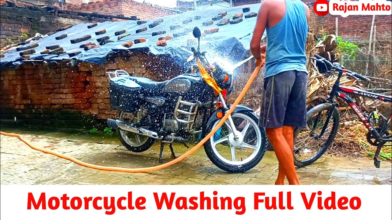 Motorcycle Washing Full Video In Desi 
