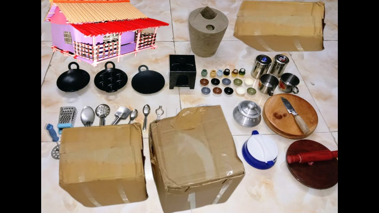 Unboxing Real Miniature Cooking Set | Indian Miniature Kitchen Set | ASMR Videos | @villfood
