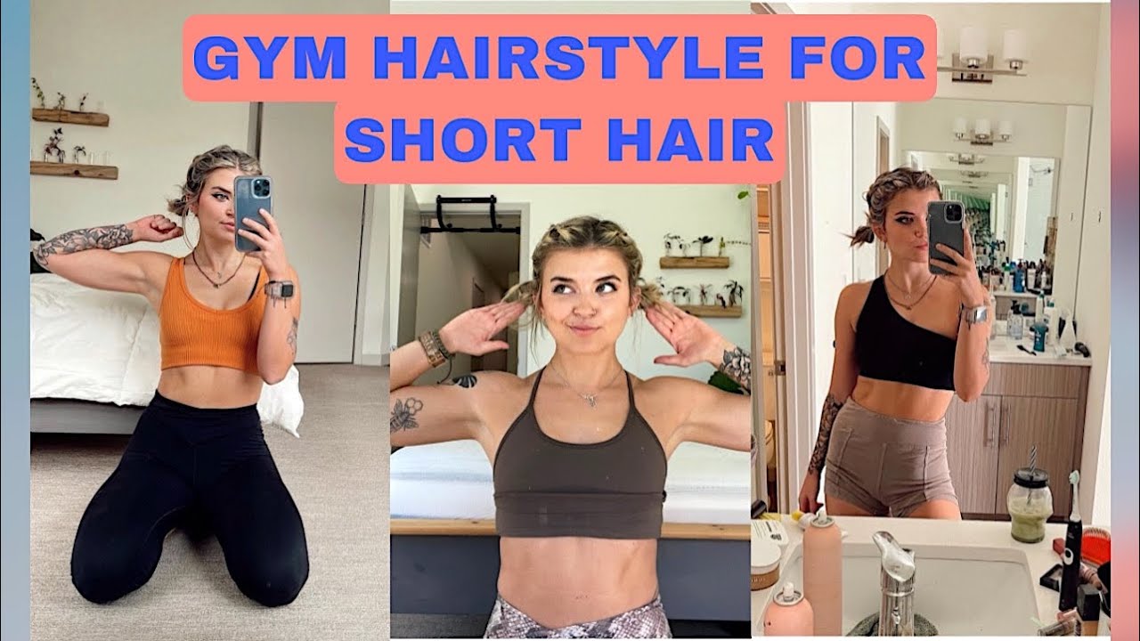 EASY AND CUTE Gym Hairstyle for Short Hair Tutorial
