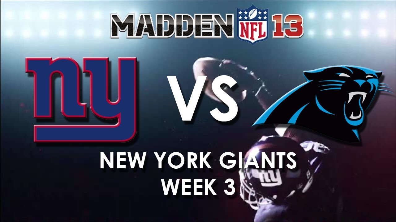 Madden 13: New York Giants vs. Carolina Panthers