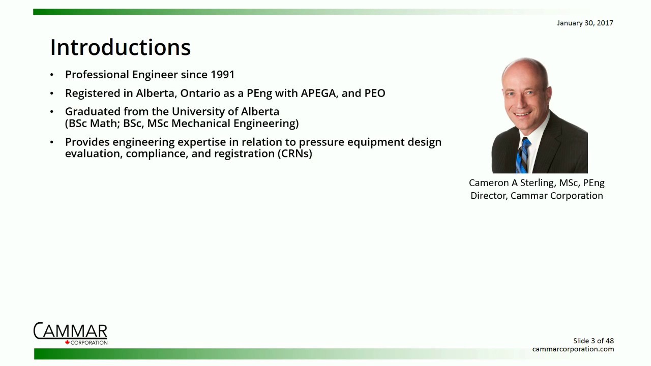 Meet Cameron Sterling: MSc, PEng Director, Cammar Corporation