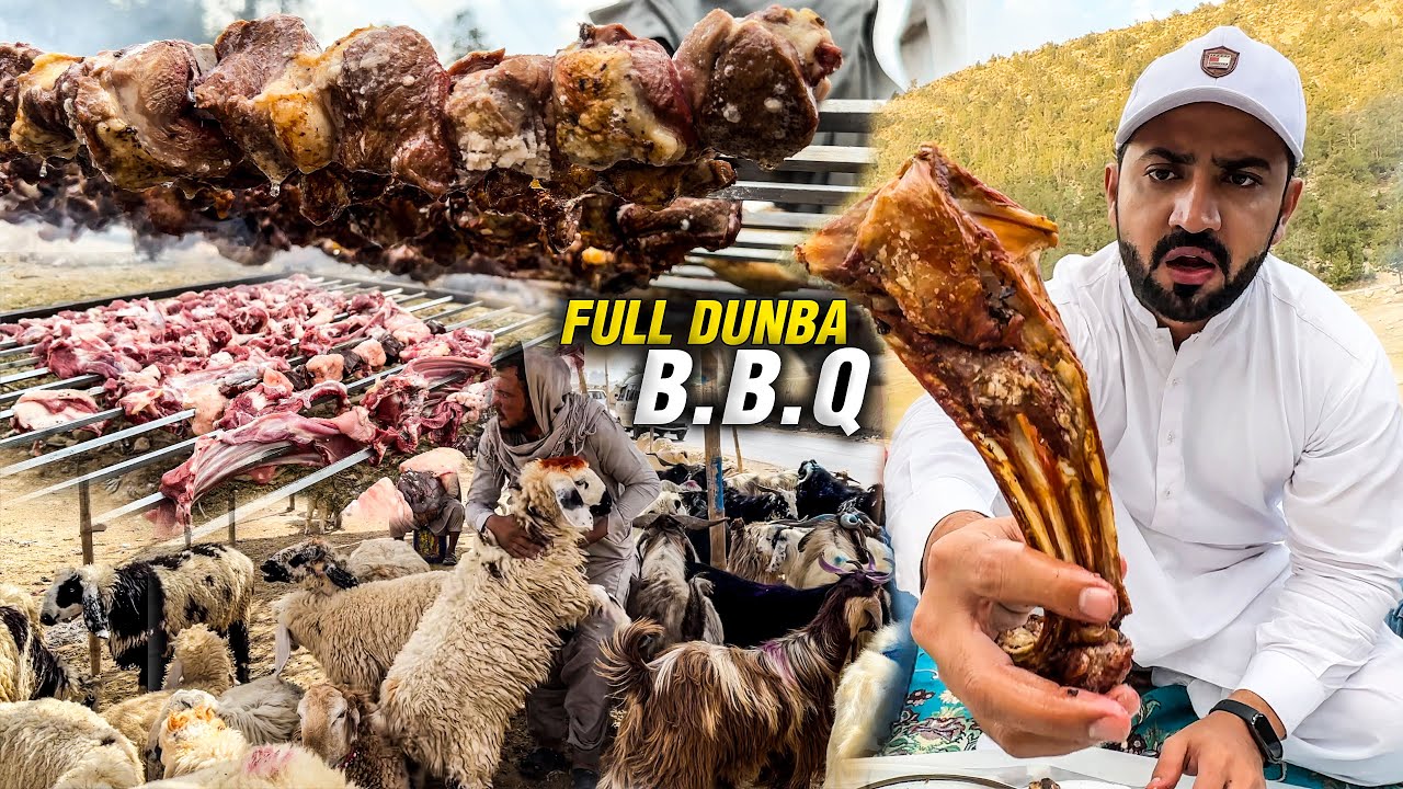Pura Dumba BAR.B.Q 🐑 Full Sheep Barbecue in Mountains of Balochistan Traditional Coking in Pakistan