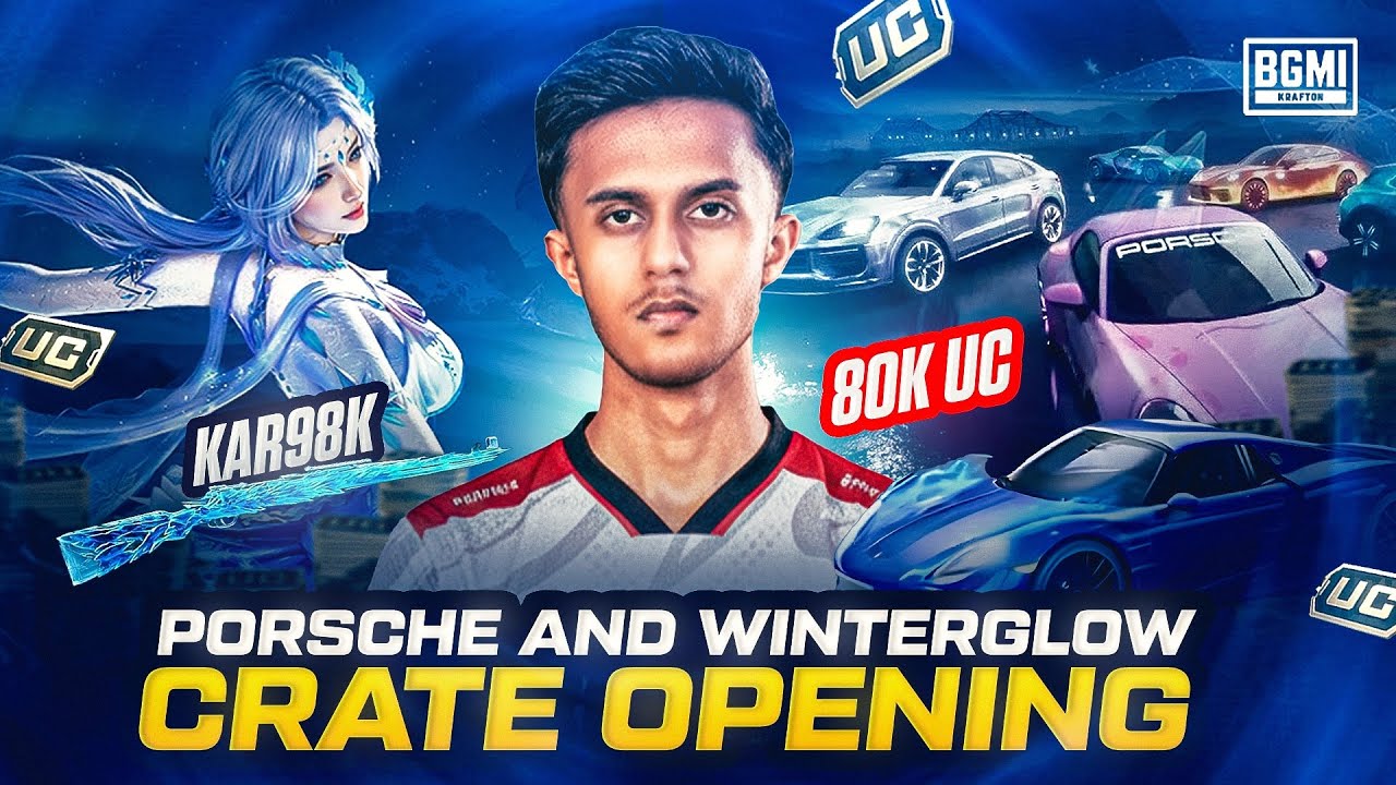 80000 UC Porsche , Glacier Kar98K Crate Opening Funny Highlights | SIMP🍊