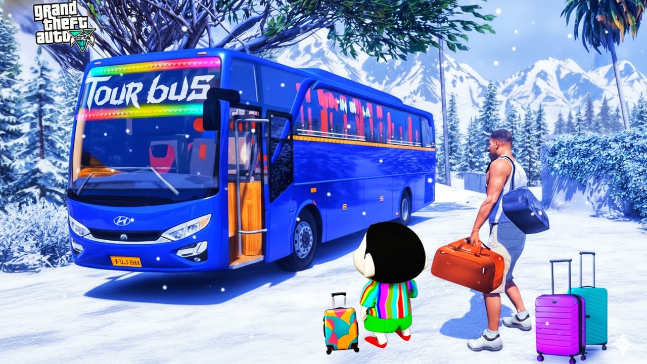 Gta 5 : Franklin & Shinchan বাসে করে ঘুরতে গেলো l Gta 5 Bangla Gameplay 