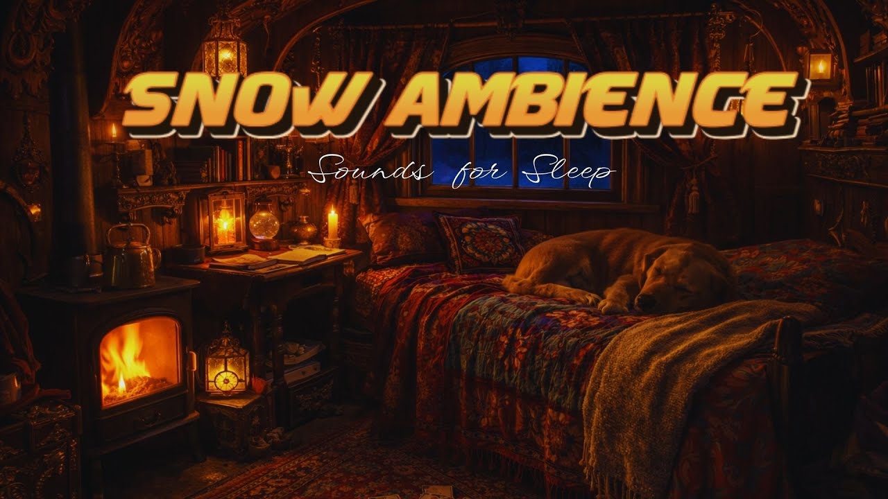 Cozy Winter Cabin ❄️ Crackling Fireplace & Blizzard Ambience for Deep Sleep