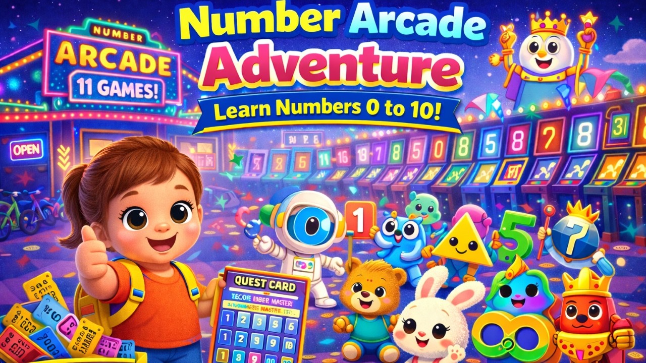 Learn Numbers 0-10 | Arcade Video Games for Preschool Kids Ages 2-5 🎮