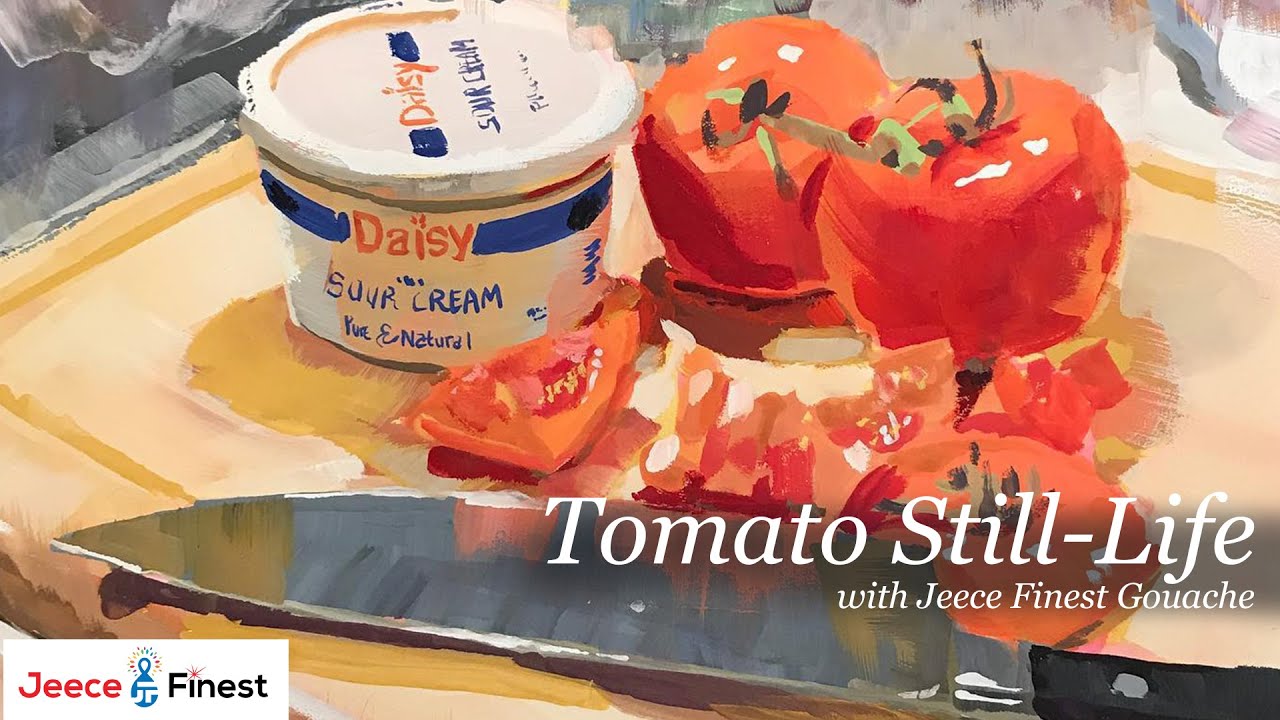 Jeece Finest GOUACHE GIVE-AWAY and Tomatoes demo