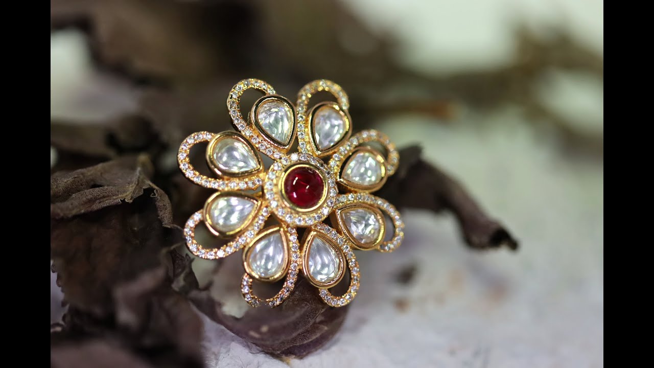 Delicate and Intricate Floral Gem Ring