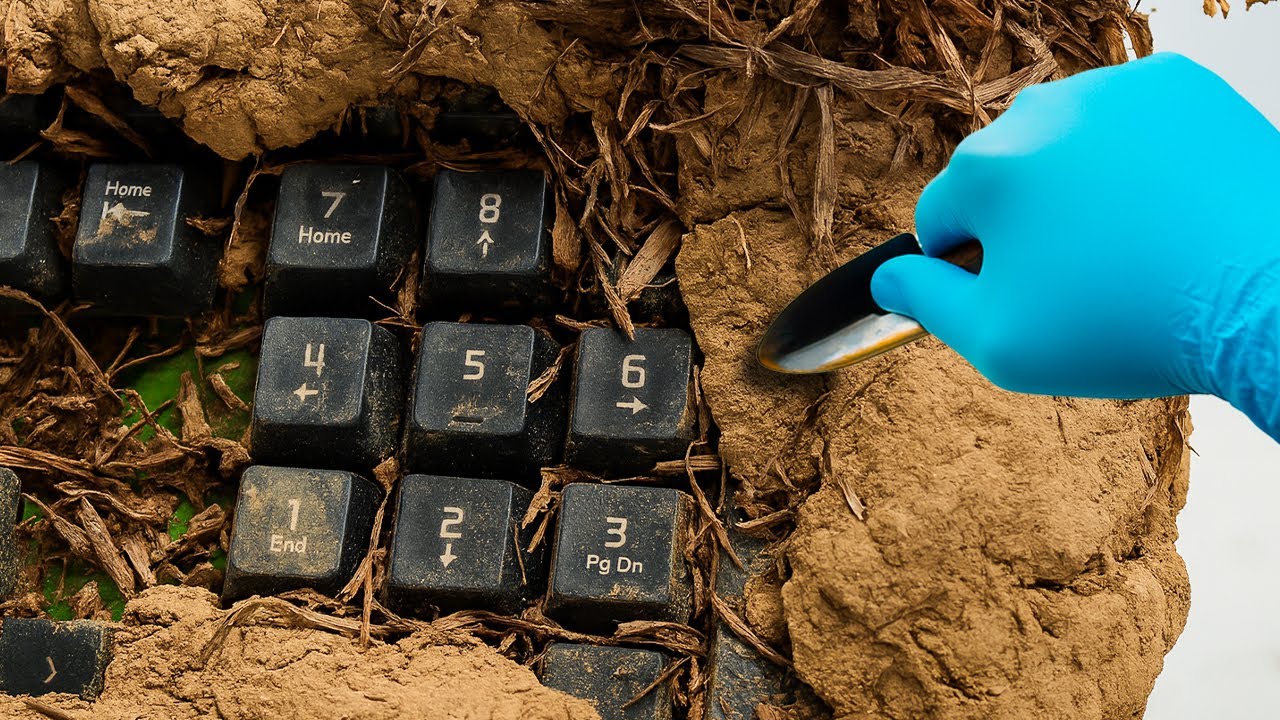 Deep Cleaning The Dirtiest Keyboard Ever. ASMR Sounds