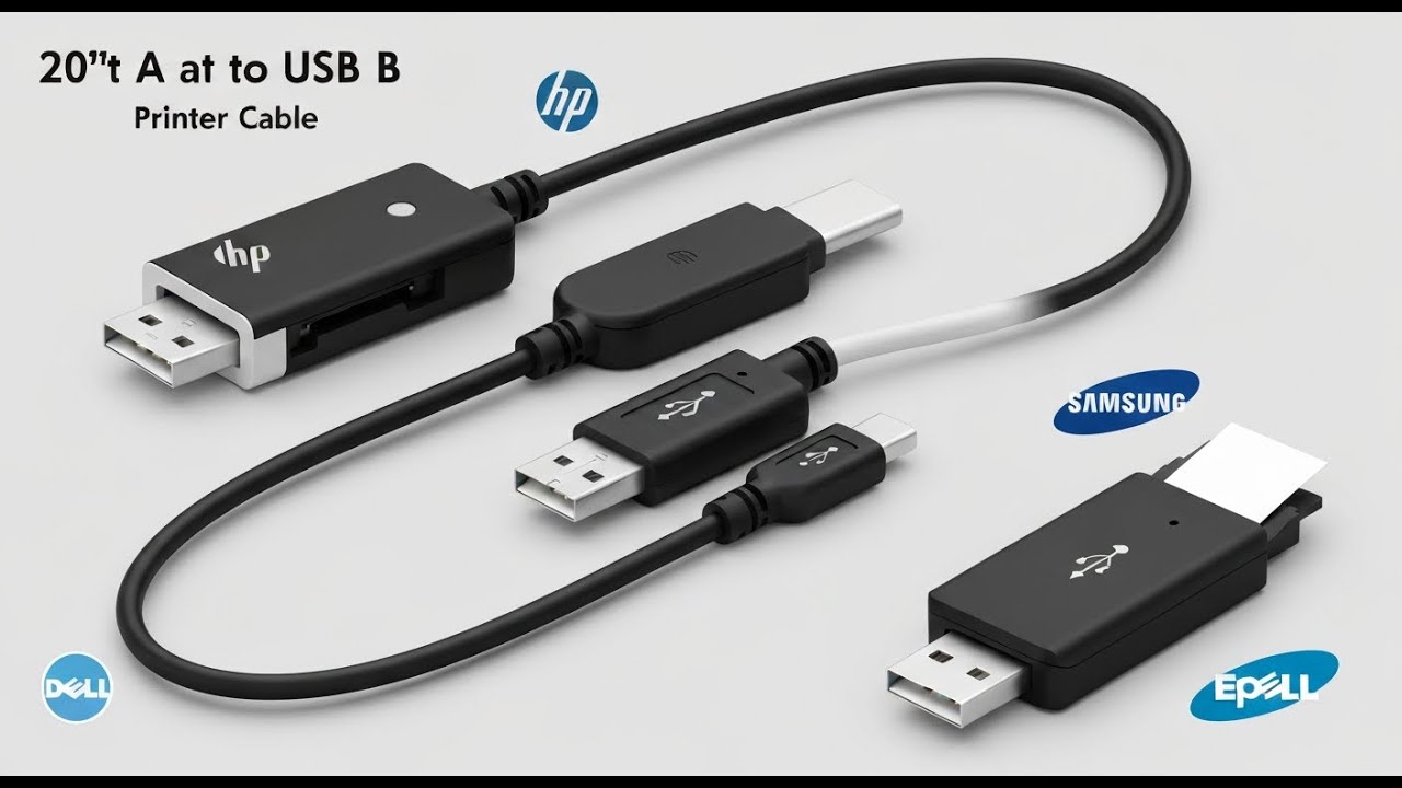 Recenzja kabla USB do drukarki o długości 20 st&oacute;p | Kabel USB A do B High-Speed ​​do drukarek HP,...